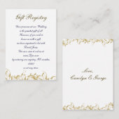 Champagne gouden barok bruiloft informatiekaartje (Voorkant / Achterkant)