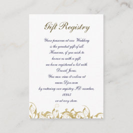 Champagne gouden barok bruiloft informatiekaartje