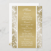 Champagne gouden barok bruiloft menu (Voorkant / Achterkant)