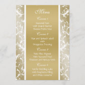 Champagne gouden barok bruiloft menu (Voorkant)