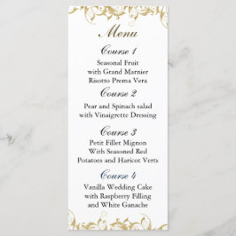 Champagne gouden barok bruiloft menu