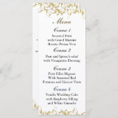Champagne gouden barok bruiloft menu (Voorkant / Achterkant)