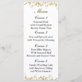 Champagne gouden barok bruiloft menu (Voorkant)