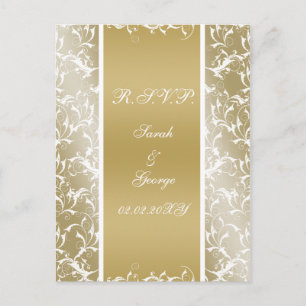 Champagne gouden barok bruiloft uitnodiging briefkaart