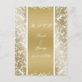 Champagne gouden barok bruiloft uitnodiging briefkaart (Voorkant)