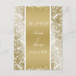 Champagne gouden barok bruiloft uitnodiging briefkaart