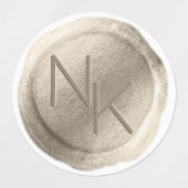 Champagne Gouden Folie Wax Seal Bruiloft Monogram Labels (Design 1)