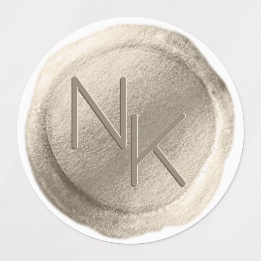 Champagne Gouden Folie Wax Seal Bruiloft Monogram Labels (Design 1)