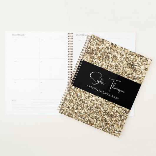 Champagne gouden glitter 2024 planner (Display)