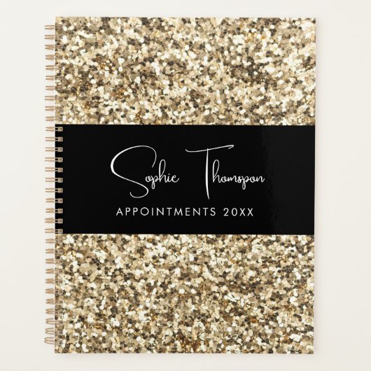 Champagne gouden glitter 2024 planner (Voorkant)