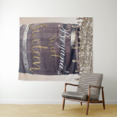 Champagne Gouden Glitter Drip Glam Sweet 16 Achter Wandkleed (In Situ (horizontaal))