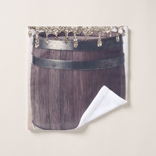 Champagne Gouden Glitter Drip Rustieke Glam Chic Bad Handdoek (Wasdoekje)