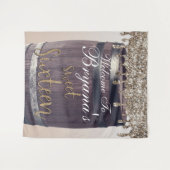 Champagne Gouden Glitter Drip Rustieke Glam Zoete Wandkleed (Voorkant (horizontaal))