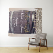 Champagne Gouden Glitter Druppelvat Barn Verloving Wandkleed (In Situ (horizontaal))