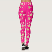 Champagne gouden glitter fonkelt sterren heet roze leggings (Achterkant)