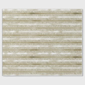 Champagne Gouden Glitter Glitz Stripes Cadeaupapier (Vlak)