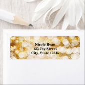 Champagne Gouden Glitterende Adreslabels Etiket (Insitu)