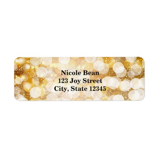 Champagne Gouden Glitterende Adreslabels Etiket (Voorkant)
