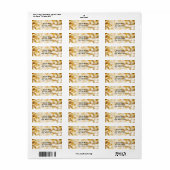 Champagne Gouden Glitterende Adreslabels Etiket (Full Sheet)