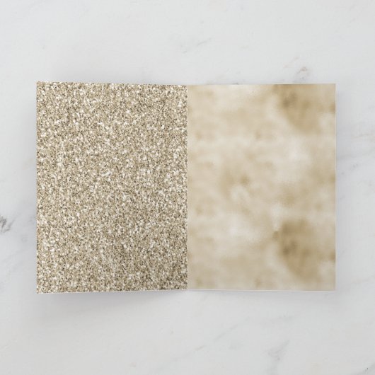 Champagne gouden luipaard print kaart (Binnen)