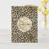 Champagne gouden luipaard print kaart (Gele Bloem)
