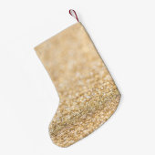 Champagne gouden nepschittering glinstert Monogram Kleine Kerstsok (Achterkant (Hangend))