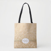 Champagne gouden nepschittering glinstert Monogram Tote Bag (Voorkant)