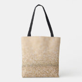 Champagne gouden nepschittering glinstert Monogram Tote Bag (Achterkant)