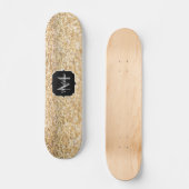 Champagne gouden nepschittering Monogram Persoonlijk Skateboard (Voorkant)