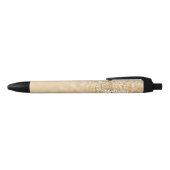 Champagne gouden nepschittertjes Personaliseer Zwarte Inkt Pen (Bovenkant)