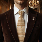 Champagne Gouden Regency Streep Stropdas