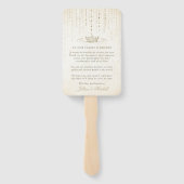 Champagne gouden sprookje kroon dank u aandenken handwaaier (Achterkant)