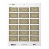 Champagne Gouden Wijngaard Huwelijksadres Etiket (Full Sheet)