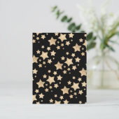 Champagne goudglitter spargel zwart briefkaart (Staand voorkant)