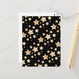 Champagne goudglitter spargel zwart briefkaart