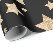 Champagne goudglitter spargel zwart cadeaupapier (Rol Hoek)