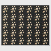 Champagne goudglitter spargel zwart cadeaupapier (Vlak)