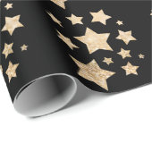 Champagne goudglitter spargel zwart cadeaupapier (Rol Hoek)