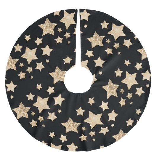 Champagne goudglitter spargel zwart kerstboom rok (Voorkant)