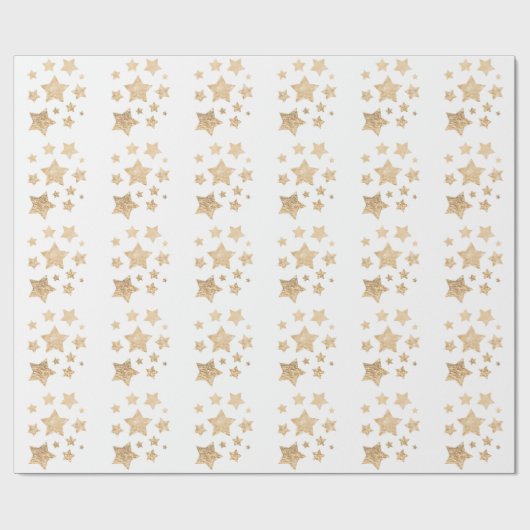 Champagne gouglitter sparkle Rooster wit Cadeaupapier (Vlak)