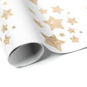 Champagne gouglitter sparkle Rooster wit Cadeaupapier (Rol Hoek)