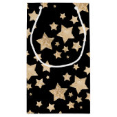 Champagne gouglitter sparkle Stars Monogram Klein Cadeauzakje (Achterkant)