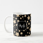Champagne gouglitter sparkle Stars Monogram Koffiemok (Links)