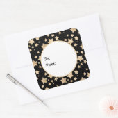 Champagne gouglitter sparkle-sterren van vierkante sticker (Envelop)