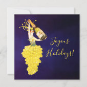 Champagne Grapes Feestdagenkaart (Voorkant)