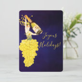 Champagne Grapes Feestdagenkaart (Staand voorkant)