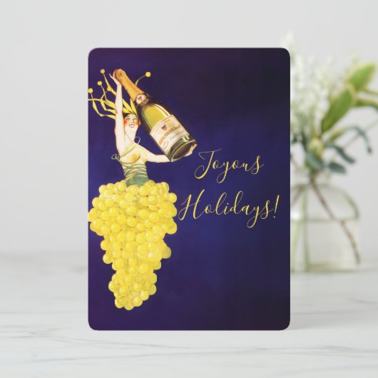 Champagne Grapes Feestdagenkaart (Staand voorkant)