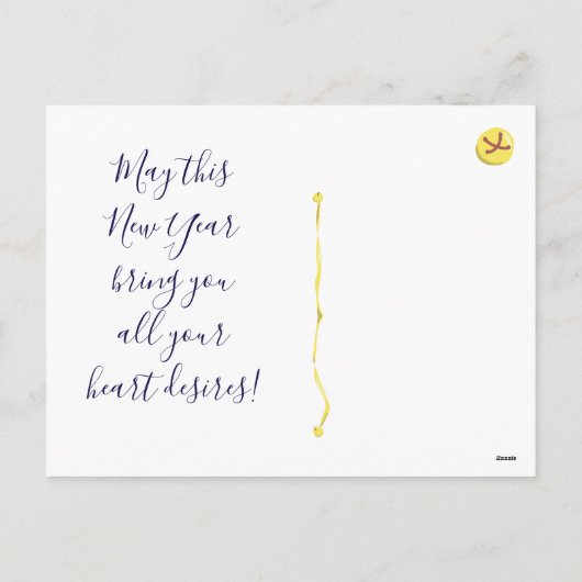 Champagne Grapes New Year  Feestdagenkaart (Achterkant)