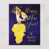 Champagne Grapes New Year  Feestdagenkaart (Voorkant)