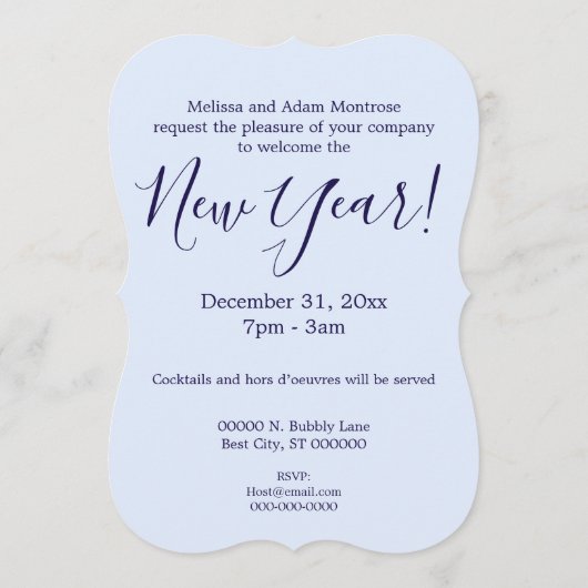 Champagne Grapes New Year's Eve Invitation Kaart (Achterkant)